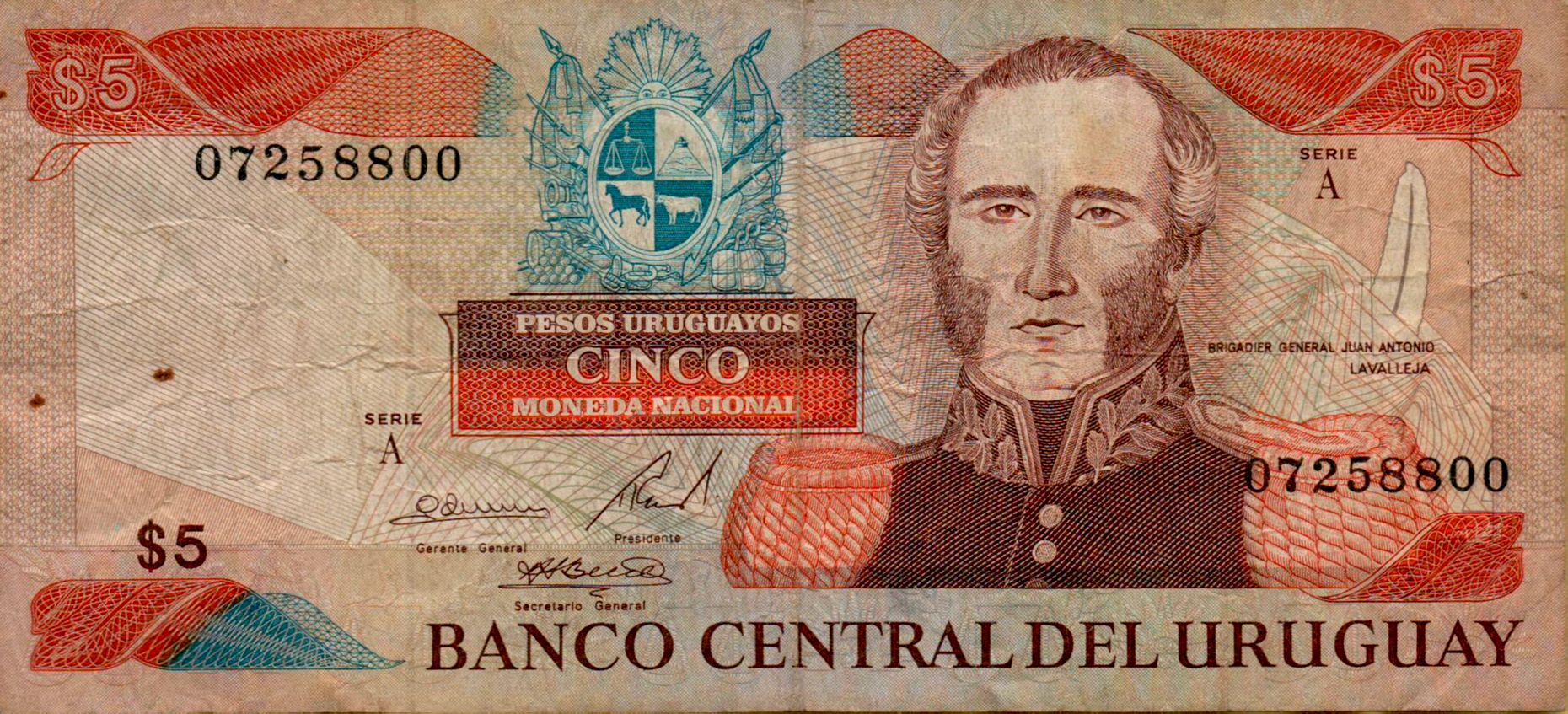 Uruguay 5 1993 VF P-73A